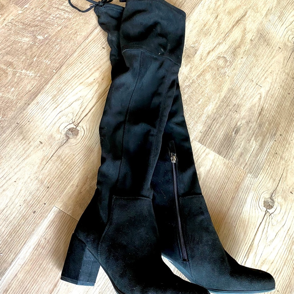 Franco Sarto Thigh-High Suede High Heel Boots